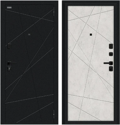 Дверь Браво Граффити-5/SBlack Букле черное/Look Art