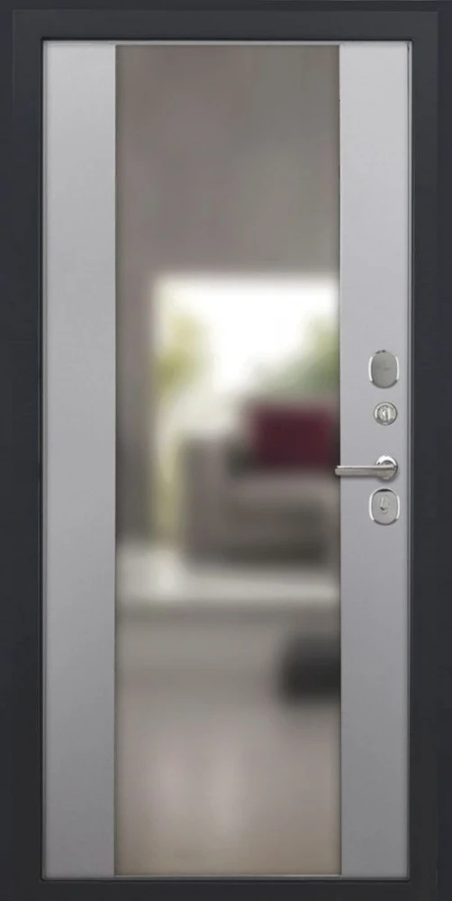 Входная дверь ДвериПРО Аура Алиса (16мм, ПВХ софт грей, зеркало) DPRO200972 внутренняя сторона